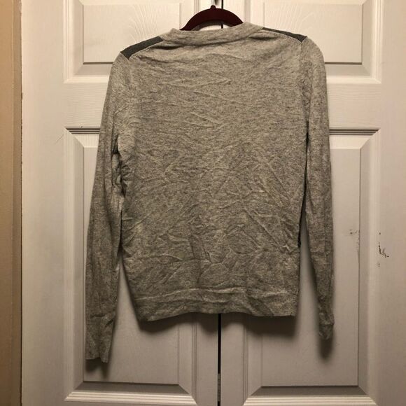 J. Crew Gray Colorblock Lace Wool Sweater S - Picture 3 of 4